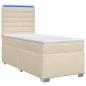 Preview: Boxspringbett mit Matratze mit Kopfteil Creme 90 x 190 cm Stoff