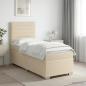 Preview: Boxspringbett mit Matratze mit Kopfteil Creme 90 x 200 cm Stoff