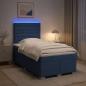 Preview: Boxspringbett mit Matratze mit Kopfteil Blau 120 x 190 cm Stoff