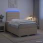 Preview: Boxspringbett mit Matratze Creme 120 x 200 cm Stoff
