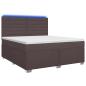 Preview: Boxspringbett mit Matratze Dunkelbraun 140 x 190 cm Stoff