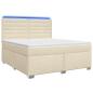 Preview: Boxspringbett mit Matratze Creme 140 x 190 cm Stoff