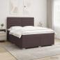 Preview: ARDEBO.de - Boxspringbett mit Matratze Dunkelbraun 140 x 200 cm Stoff