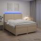 Preview: Boxspringbett mit Matratze Creme 140 x 200 cm Stoff