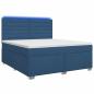 Preview: Boxspringbett mit Matratze mit Kopfteil Blau 140 x 200 cm Stoff