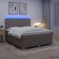 Preview: ARDEBO.de - Boxspringbett mit Matratze Taupe 180 x 200 cm Stoff