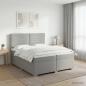 Preview: ARDEBO.de - Boxspringbett mit Matratze Hellgrau 200 x 200 cm Stoff