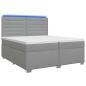Preview: Boxspringbett mit Matratze Hellgrau 200 x 200 cm Stoff