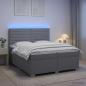 Preview: Boxspringbett mit Matratze Hellgrau 200 x 200 cm Stoff