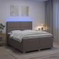Preview: ARDEBO.de - Boxspringbett mit Matratze Taupe 200 x 200 cm Stoff
