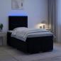 Preview: ARDEBO.de - Boxspringbett mit Matratze Schwarz 120 x 200 cm Samt
