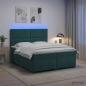 Preview: Boxspringbett mit Matratze Dunkelgrün 200 x 200 cm Samt