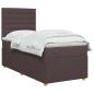 Preview: Boxspringbett mit Matratze Dunkelbraun 90 x 190 cm Stoff