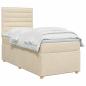 Preview: Boxspringbett mit Matratze mit Kopfteil Creme 90 x 190 cm Stoff