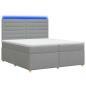Preview: Boxspringbett mit Matratze Hellgrau 200 x 200 cm Stoff