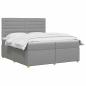 Preview: Boxspringbett mit Matratze Hellgrau 200 x 200 cm Stoff