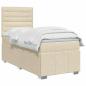 Preview: LED Boxspringbett mit Matratze Creme 80 x 200 cm Stoff