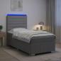 Preview: ARDEBO.de - LED Boxspringbett mit Matratze Hellgrau 90 x 200 cm Stoff
