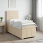 Preview: LED Boxspringbett mit Matratze Creme 90 x 200 cm Stoff