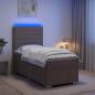 Preview: ARDEBO.de - LED Boxspringbett mit Matratze Taupe 100 x 200 cm Stoff