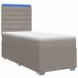 Preview: LED Boxspringbett mit Matratze Taupe 100 x 200 cm Stoff