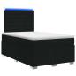 Preview: LED Boxspringbett mit Matratze Schwarz 120 x 190 cm Stoff