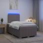 Preview: LED Boxspringbett mit Matratze Taupe 120 x 190 cm Stoff