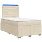 Preview: LED Boxspringbett mit Matratze Creme 120 x 190 cm Stoff