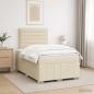 Preview: LED Boxspringbett mit Matratze Creme 120 x 190 cm Stoff
