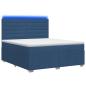 Preview: LED Boxspringbett mit Matratze Blau 140 x 200 cm Stoff