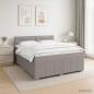 Preview: ARDEBO.de - LED Boxspringbett mit Matratze Taupe 160 x 200 cm Stoff