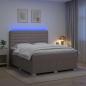 Preview: LED Boxspringbett mit Matratze Taupe 160 x 200 cm Stoff