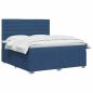 Preview: LED Boxspringbett mit Matratze Blau 160 x 200 cm Stoff
