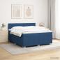 Preview: LED Boxspringbett mit Matratze Blau 160 x 200 cm Stoff