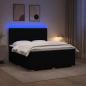 Preview: LED Boxspringbett mit Matratze Schwarz 200 x 200 cm Stoff