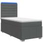 Preview: LED Boxspringbett mit Matratze Dunkelgrau 90 x 190 cm Stoff