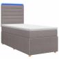 Preview: LED Boxspringbett mit Matratze Taupe 80 x 200 cm Stoff