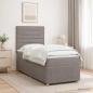 Preview: LED Boxspringbett mit Matratze Taupe 80 x 200 cm Stoff