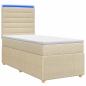 Preview: LED Boxspringbett mit Matratze Creme 80 x 200 cm Stoff