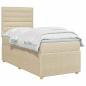 Preview: LED Boxspringbett mit Matratze Creme 80 x 200 cm Stoff