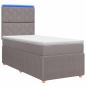Preview: LED Boxspringbett mit Matratze Taupe 100 x 200 cm Stoff