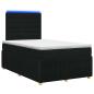 Preview: LED Boxspringbett mit Matratze Schwarz 120 x 190 cm Stoff