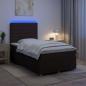 Preview: LED Boxspringbett mit Matratze Dunkelbraun 120 x 190 cm Stoff
