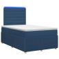 Preview: LED Boxspringbett mit Matratze Blau 120 x 190 cm Stoff