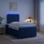 Preview: LED Boxspringbett mit Matratze Blau 120 x 190 cm Stoff