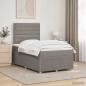 Preview: LED Boxspringbett mit Matratze Taupe 120 x 200 cm Stoff