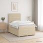 Preview: ARDEBO.de - LED Boxspringbett mit Matratze Creme 120 x 200 cm Stoff