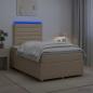 Preview: LED Boxspringbett mit Matratze Creme 120 x 200 cm Stoff