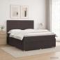 Preview: ARDEBO.de - LED Boxspringbett mit Matratze Dunkelbraun 180 x 200 cm Stoff
