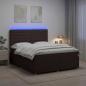 Preview: LED Boxspringbett mit Matratze Dunkelbraun 180 x 200 cm Stoff